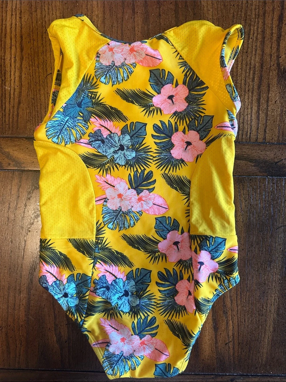 CAT & JACK | Girls' Yellow Tropical Zip-Front One-Piece Swimsuit Size 5T